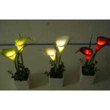 Mini Tulip LED Artificial Flowers with Ceramics Pot for Promotion